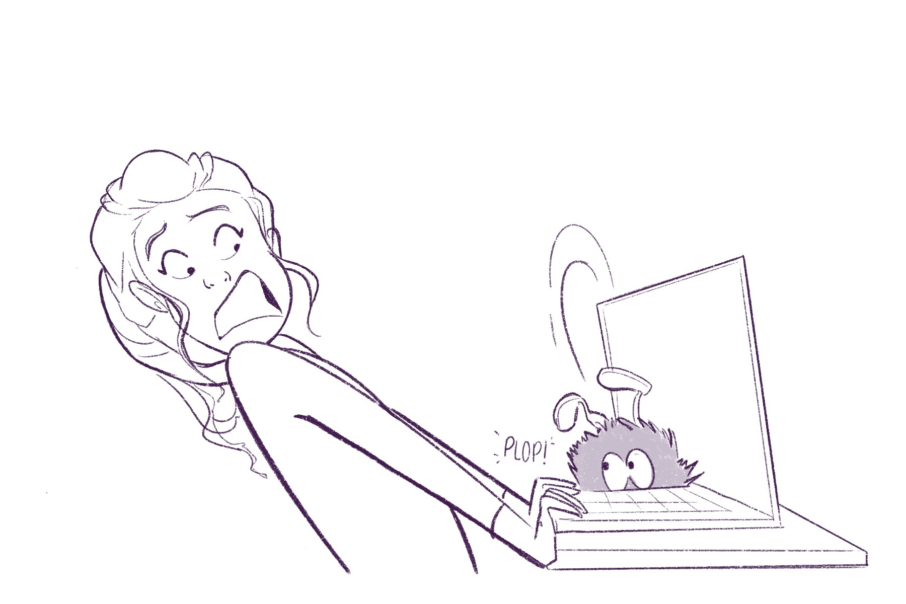 fuzzball plops onto keyboard