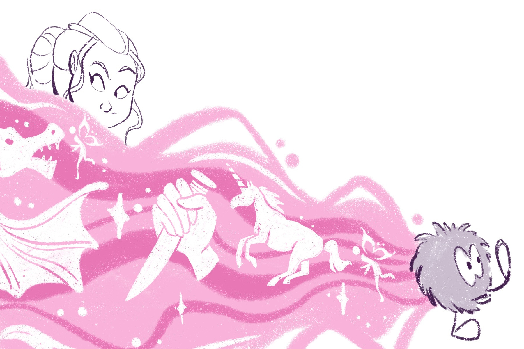 fuzzball walks away with trail of magic behind it